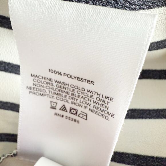 EXPRESS | White Black Vertical Stripe Shirt Tunic Belt Oversized | Size Large - Picture 7 of 7